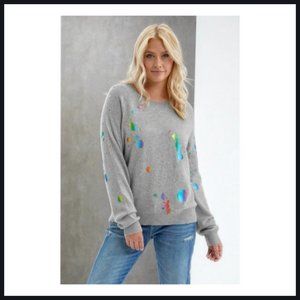 💘Brodie Cashmere hard 2find Rainbow Foil Sweater!